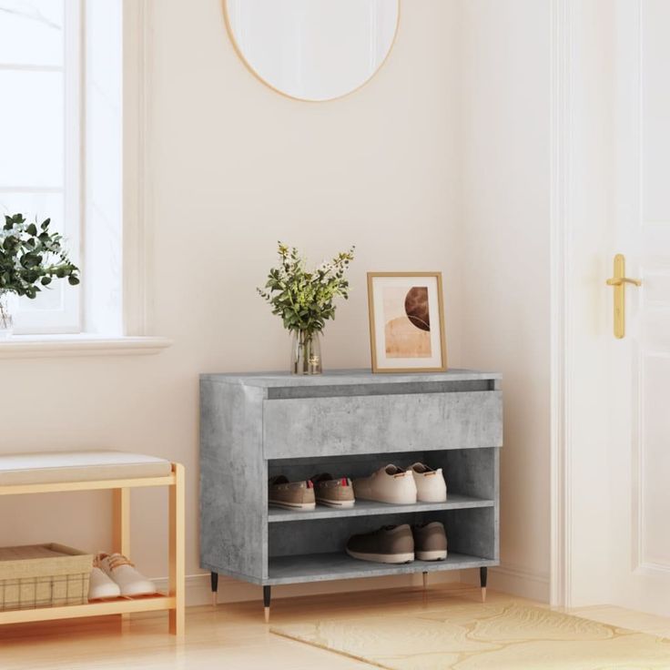 Kenkäkaappi fineprice, betoninharmaa, 70x36x60 cm