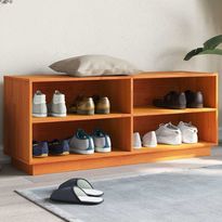 Kenkäkaappi FinePRICE, täysi mänty, 110 x 34 x 45 cm, vahanruskea