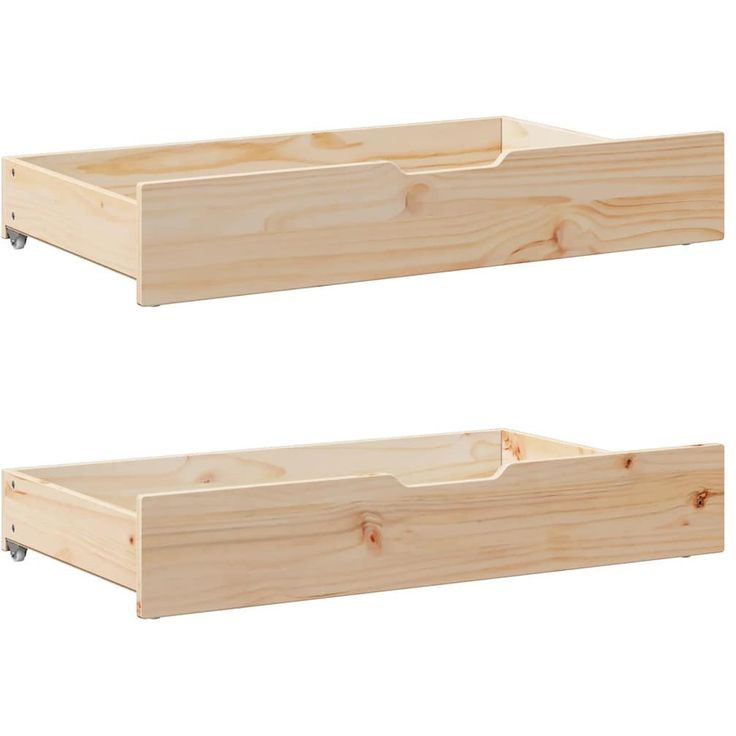 Sängyn alavetolaatikot pyörillä fineprice, 2kpl, 95 x 55 x 17 cm, täysi mänty