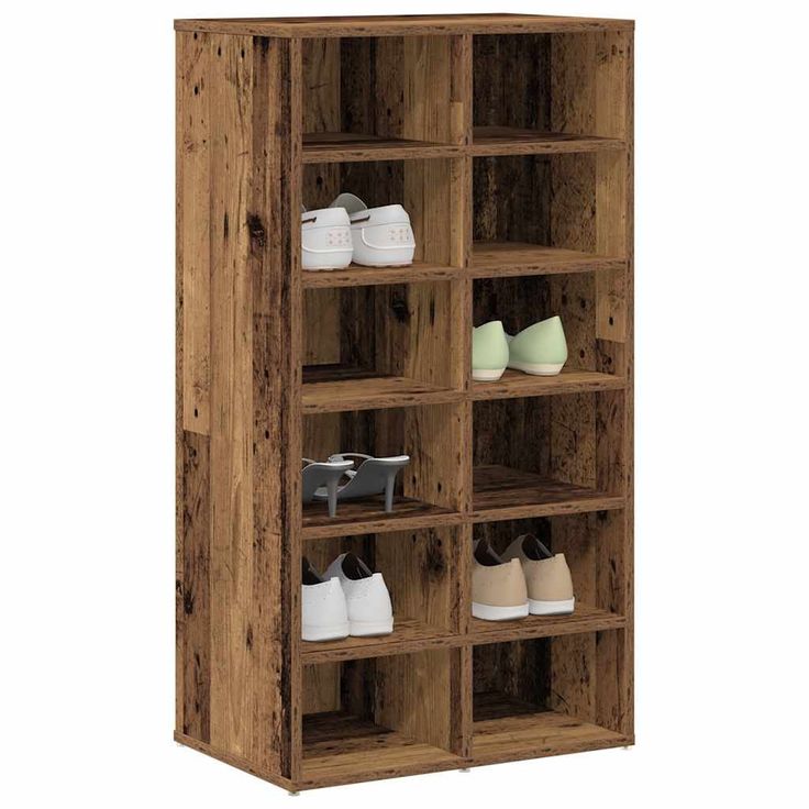 Kenkäteline fineprice Vanhaa puuta, 54x34x100,5 cm, tekninen puu
