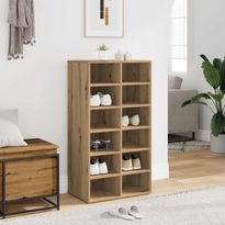 Kenkäteline FinePRICE Käsityöläinen, 54 x 34 x 100,5 cm, tammi, tekninen puu