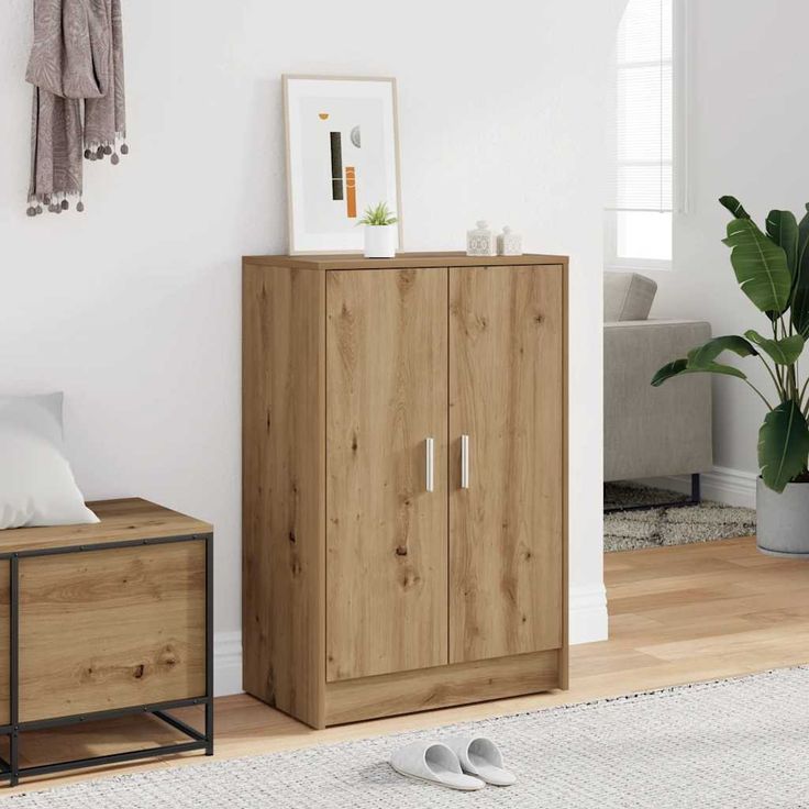 Kenkäkaappi fineprice artesaani tammi, 60x35x92 cm, tekninen puu