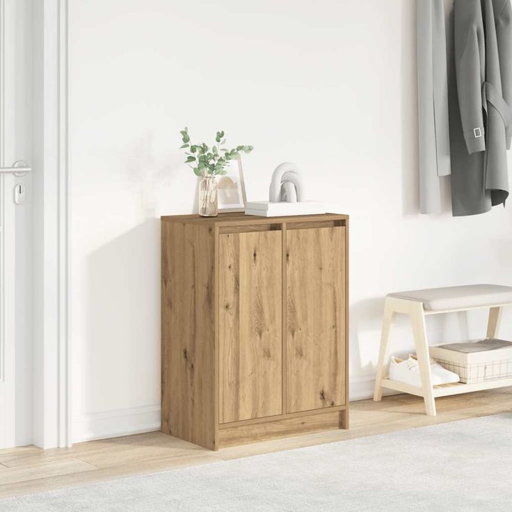 Kenkäteline fineprice, ruskea tammi, 57x34x76 cm