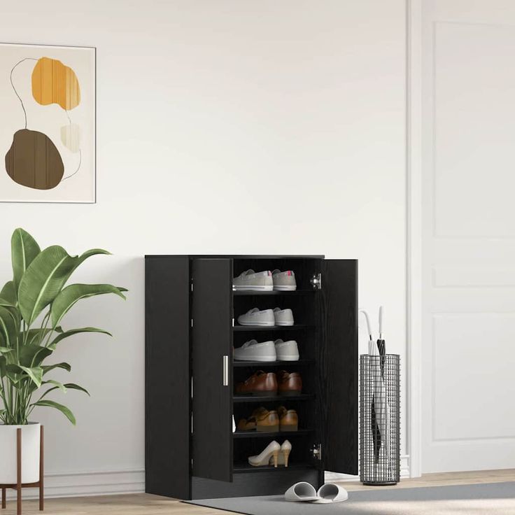 Kenkäkaappi fineprice musta tammi, 60x35x92 cm