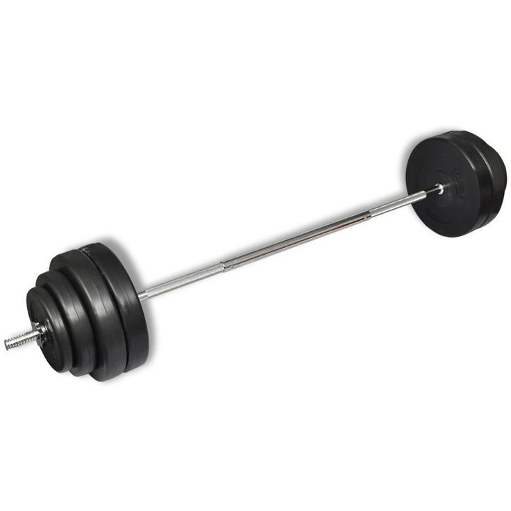 Suora painonnostotanko ja painot, 60kg