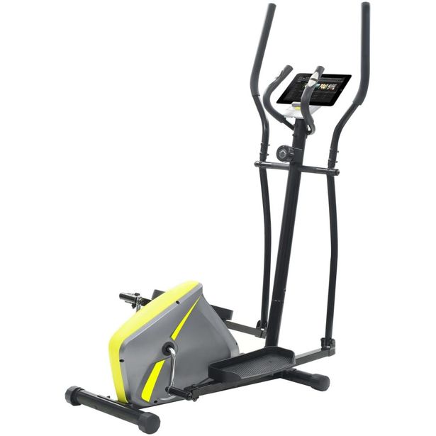 Crosstrainer, magneettinen, sykemittauksella, harmaa/keltainen