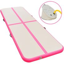 Voimistelumatto, täytettävä, pumpulla, 400x100x10cm, PVC, pinkki