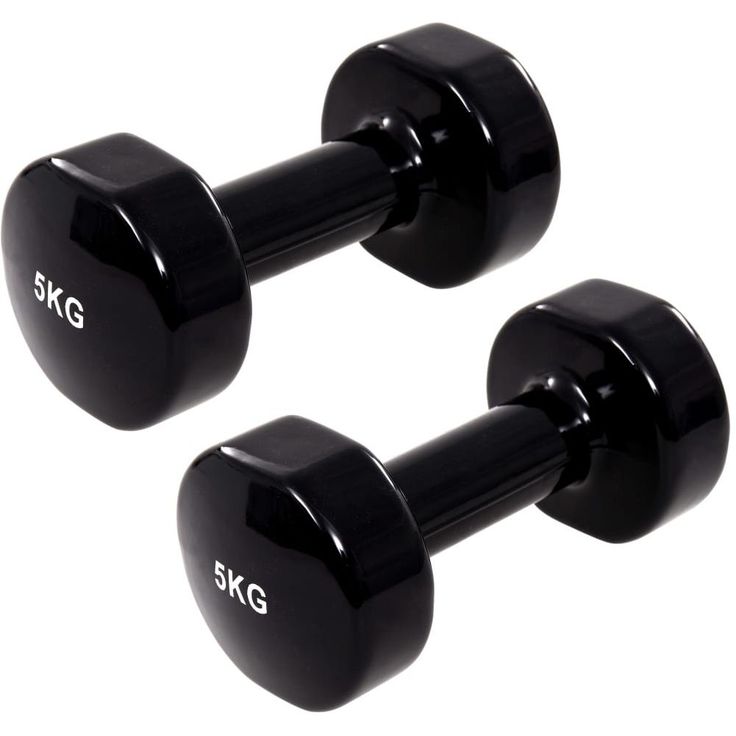 Käsipaino 2kpl, 10kg, valurauta, musta