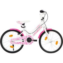 Lasten pyörä 18" pinkki/valkoinen