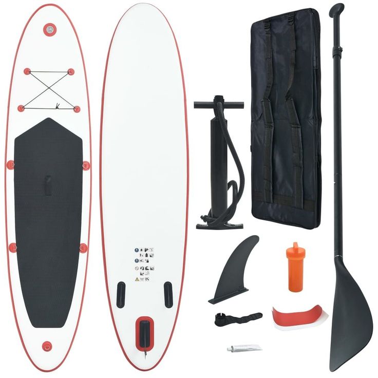 SUP-lautasetti, ilmatäytteinen, 360cm, punainen/valkoinen