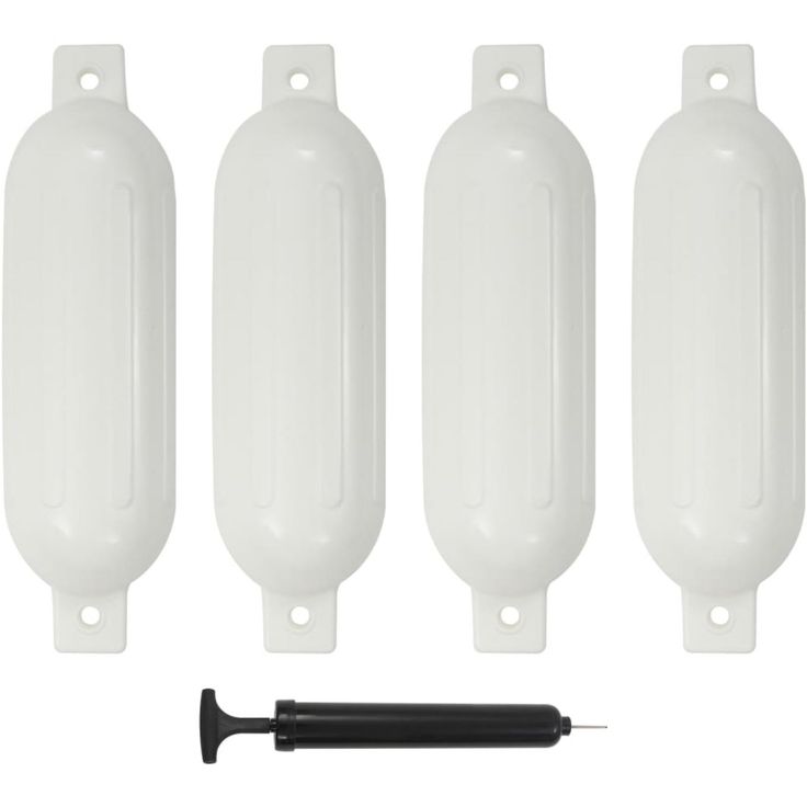 Veneen lepuuttaja, 4 kpl, valkoinen, 51x14 cm, PVC