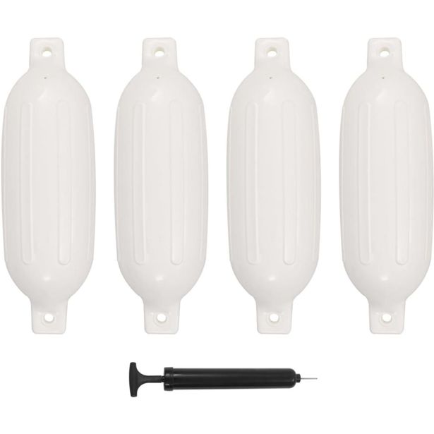 Veneen lepuuttaja, 4 kpl, valkoinen, 58,5x16,5 cm, PVC