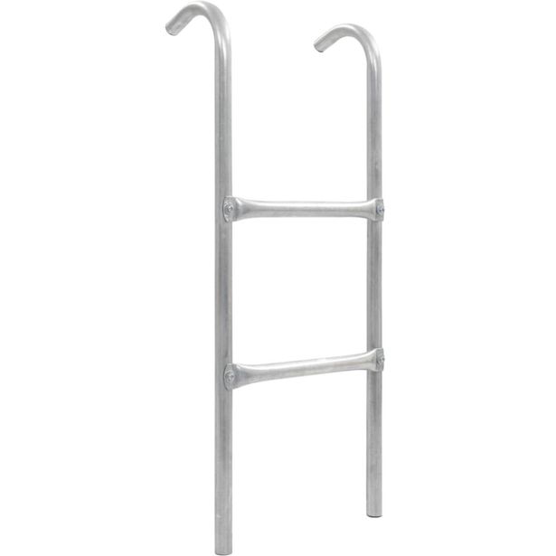 2-askelmaiset trampoliinin tikkaat, teräs, hopea, 82,5 cm