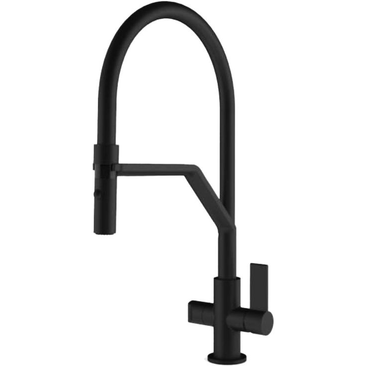 Keittiöhana Franke Neptune Swivel Spout Semi-Pro, taittuvalla juoksuputkella, APK-liitännällä, musta