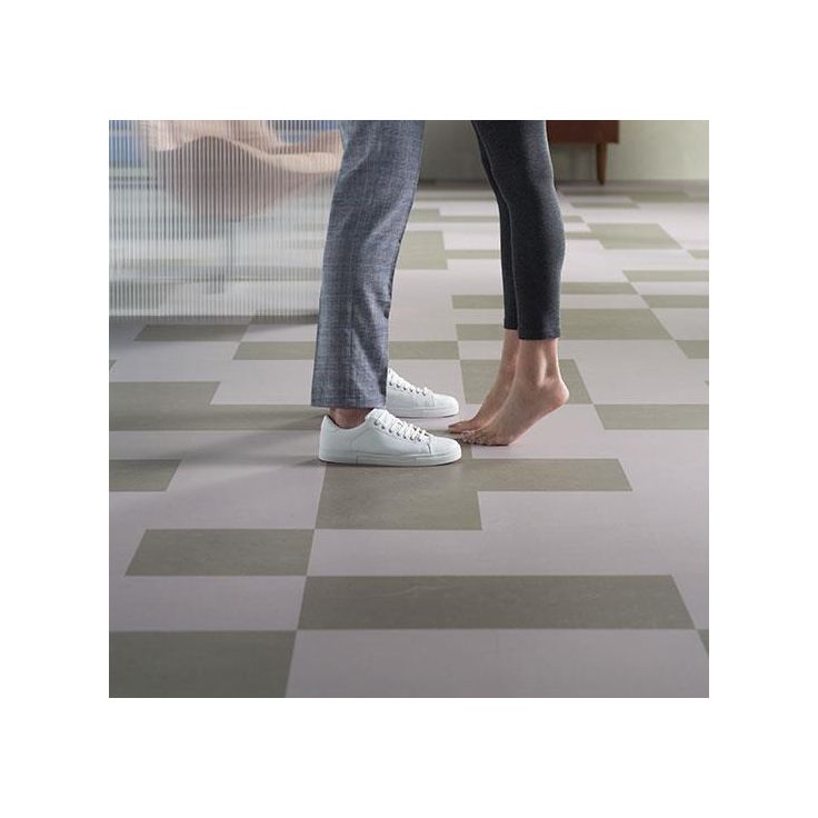 Linoleumilaatta Forbo Marmoleum Click Liquid Clay, 30x30cm, savenharmaa