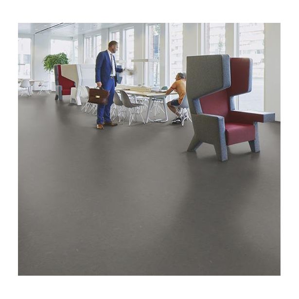 Linoleumilaatta Forbo Marmoleum Click Nebula, 30x30cm, keskiruskean harmaa