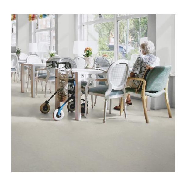 Linoleumilaatta Forbo Marmoleum Click Silver Shadow, 30x30cm, vaalea harmaa
