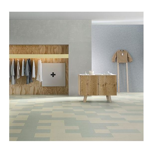 Linoleumilaatta Forbo Marmoleum Click Moon, 30x60cm, harmaanvalkoinen