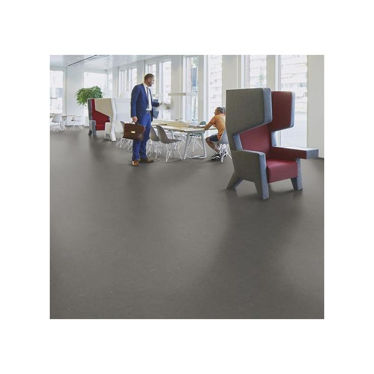 Linoleumilaatta Forbo Marmoleum Click Nebula, 30x60cm, keskiruskean harmaa