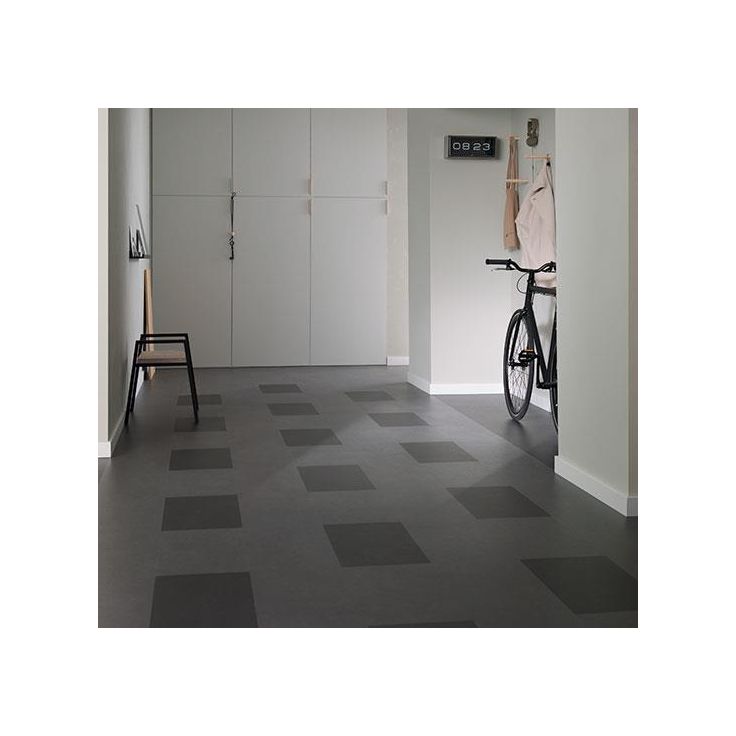 Linoleumilaatta Forbo Marmoleum Click Volcanic Ash, 30x60cm, tumma harmaa