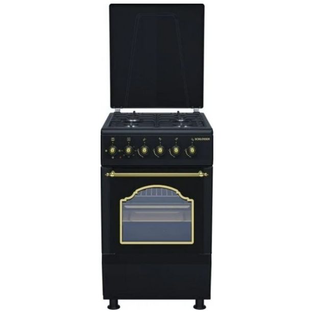 Kaasuliesi Schlosser FS5406MAZDR sähköuunilla, 50cm, musta