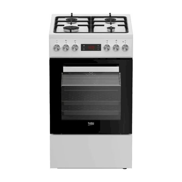 Kaasuliesi sähköuunilla Beko FSM52332DWDT, 50cm, valkoinen