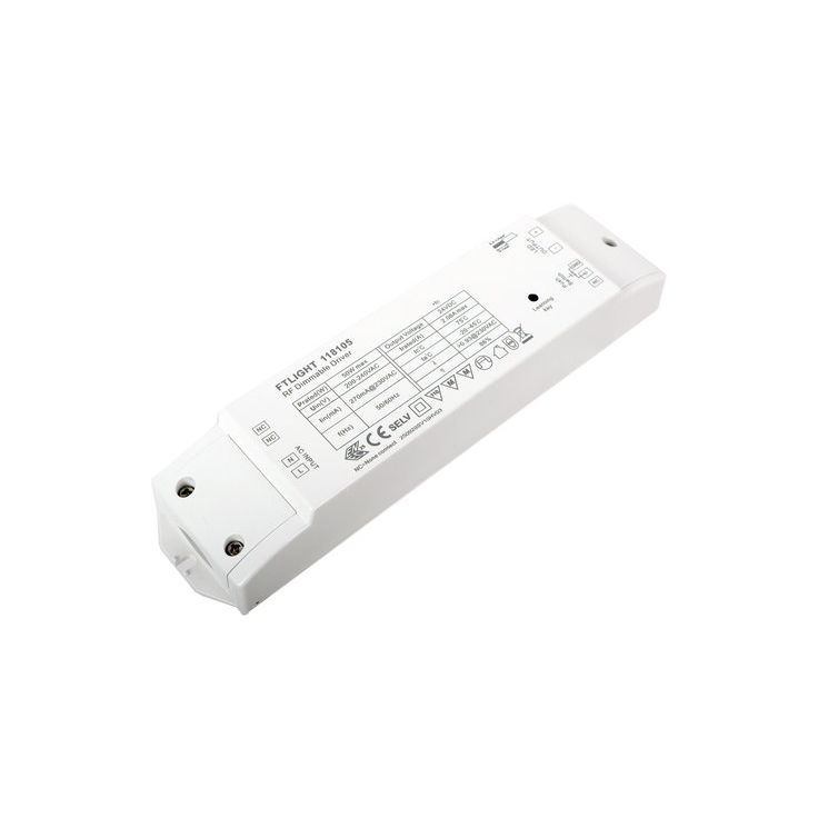 LED-vakiojännitelähde FTLIGHT Perfect RF, 24V, 50W, 2,08A, 1-kanavainen, himmennettävä, IP20