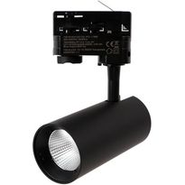 Kiskospotti FTLIGHT, 3-vaihekiskoon, 10W, 650lm, 2700–4000K, 45°, Triac-himmennettävä, musta