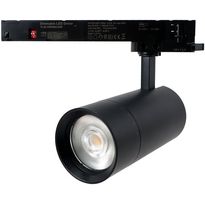 Kiskospotti FTLIGHT, 3-vaihekiskoon, zoomattava 24–60°, 20W/25W/30W/35W, 2600lm, 3000–5000K, CRI&gt;90, Triac-himmennettävä, musta