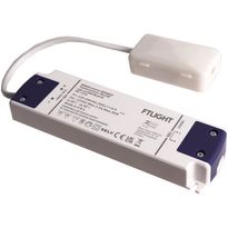 LED-vakiojännitelähde FTLIGHT, 12V, 30W, Triac-himmennettävä, IP20, kytkentäboksilla