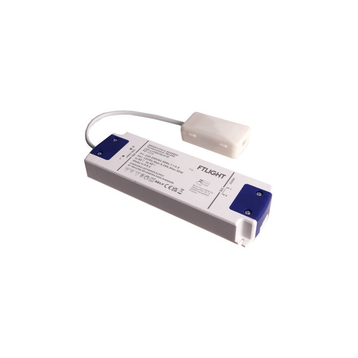 LED-vakiojännitelähde FTLIGHT, 12V, 50W, Triac-himmennettävä, IP20, kytkentäboksilla