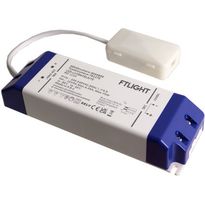 LED-vakiojännitelähde FTLIGHT, 12V, 75W, Triac-himmennettävä, IP20, kytkentäboksilla