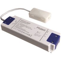 LED-vakiojännitelähde FTLIGHT, 24V, 50W, Triac-himmennettävä, IP20, kytkentäboksilla