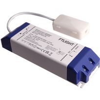LED-vakiojännitelähde FTLIGHT, 24V, 75W, Triac-himmennettävä, IP20, kytkentäboksilla