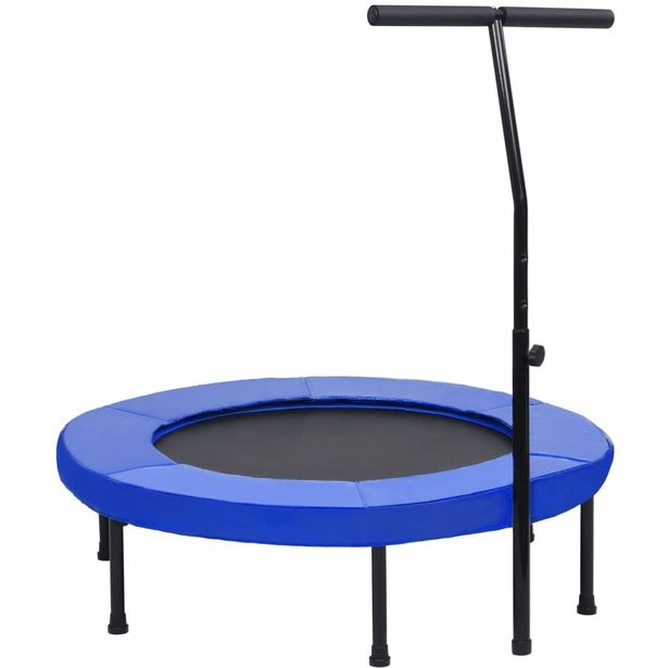 Fitness trampoliini kahvalla ja turvatyynyllä 102 cm
