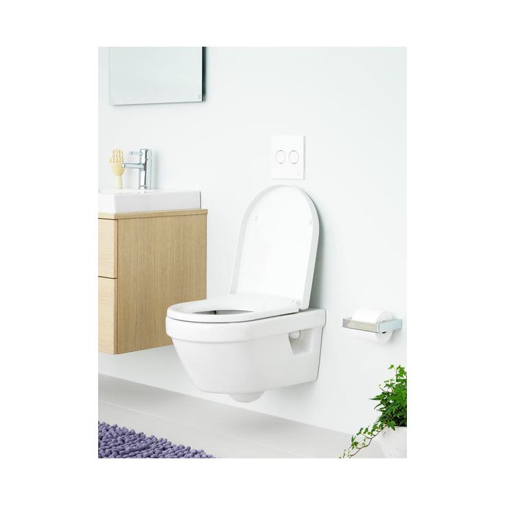 Seinä-WC-paketti Gustavsberg 5G84 Hygienic Flush Triomont- telineellä ja Soft close -kannella