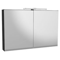 Kaksiovinen Artic LED-peilikaappi, Black Oak, 944x650x132
