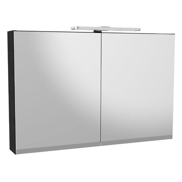 Kaksiovinen Artic LED-peilikaappi, Black Oak, 944x650x132