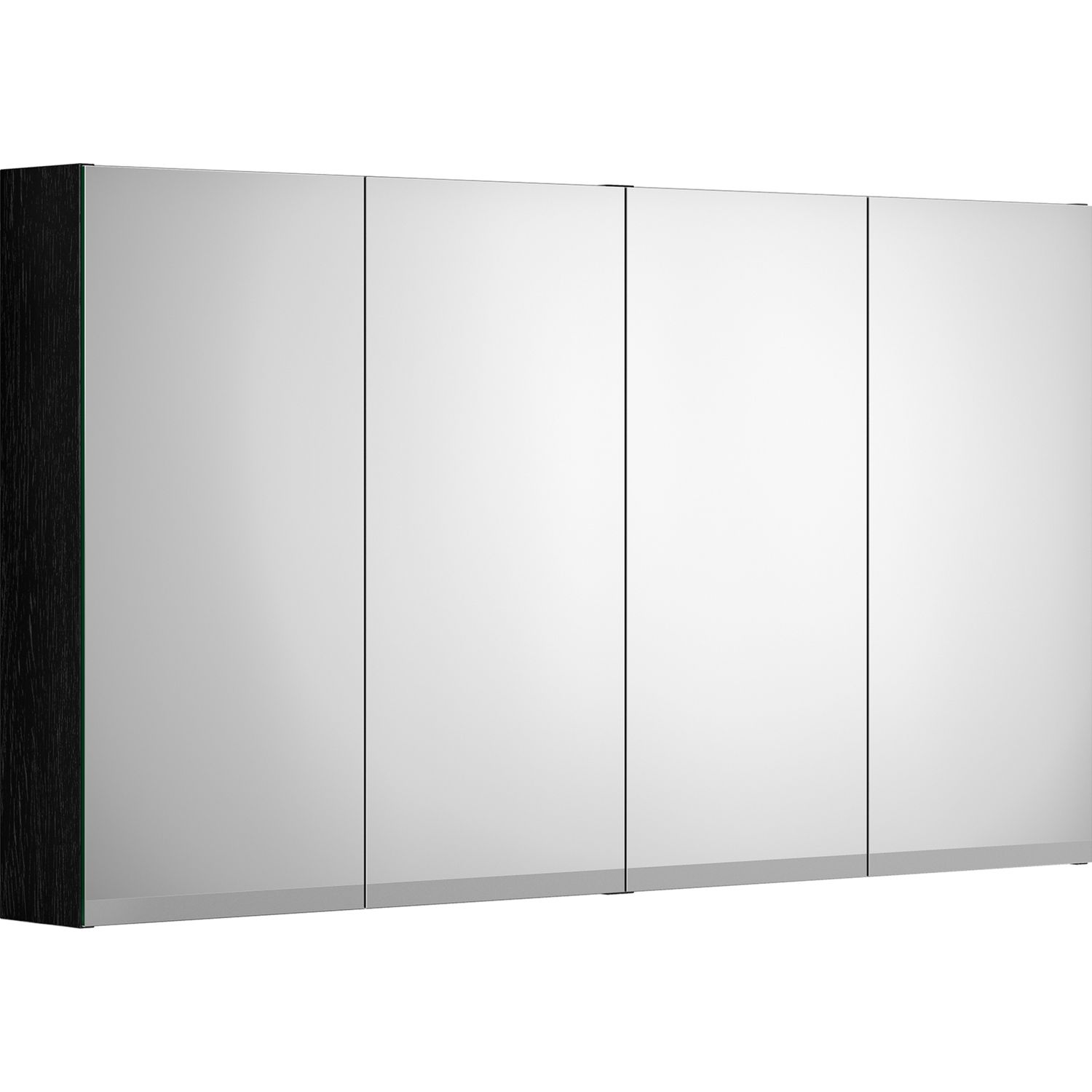 Peilikaappi Gustavsberg Artic, 120 cm, LED-valolla, musta saarni