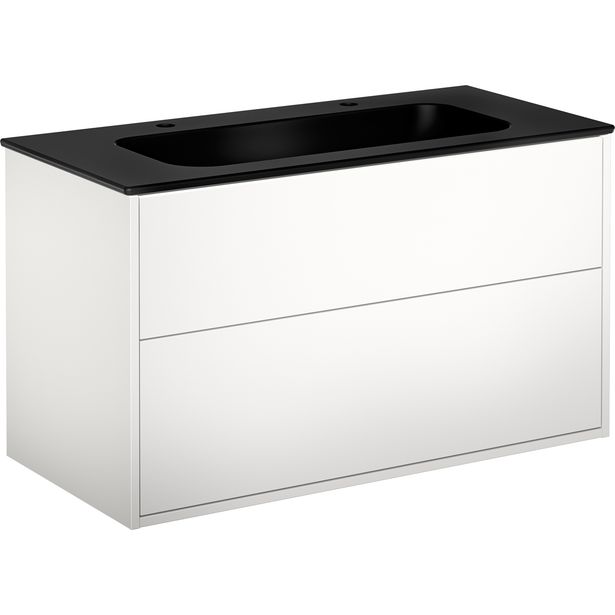 Allaskaappi Ebony-altaalla Gustavsberg Artic, 1000x465 mm, 2 hanareikää, valkoinen