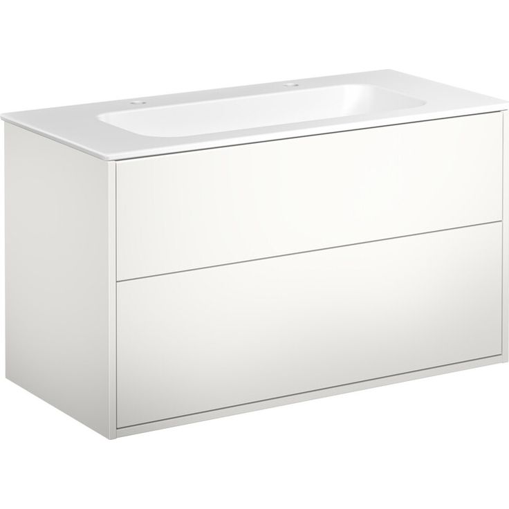 Allaskaappi altaalla Gustavsberg Artic, 100 cm, mattavalkoinen allas, kaksi hanareikää, valkoinen