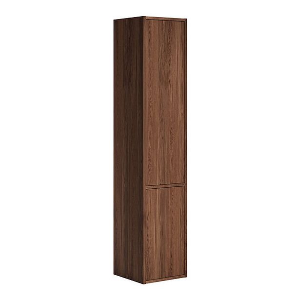 Kylpyhuoneen korkea kaappi Gustavsberg Ducentic, 2 ovea, 35cm, tammiviilu, ruskea
