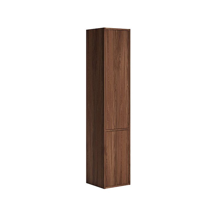 Kylpyhuoneen korkea kaappi Gustavsberg Ducentic, 2 ovea, 35cm, tammiviilu, ruskea