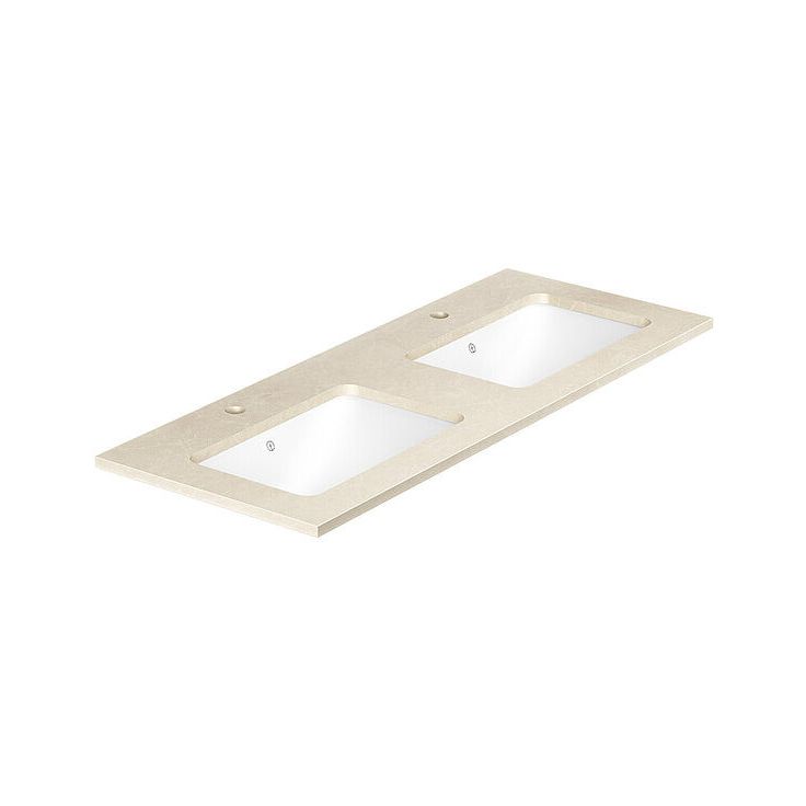 Pesuallas Gustavsberg Ducentic, kaksi allasta, kaksi hanareikää, 1190x470mm, komposiittikivi, beige