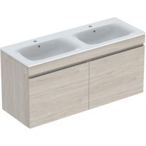 Allaskaappi kaksoisaltaalla Geberit Renova Plan, 622x1300mm, hikkoripuu vaalea