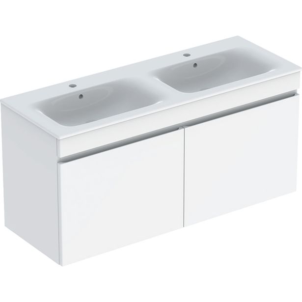 Allaskaappi kaksoisaltaalla Geberit Renova Plan, 622x1300mm, valkoinen