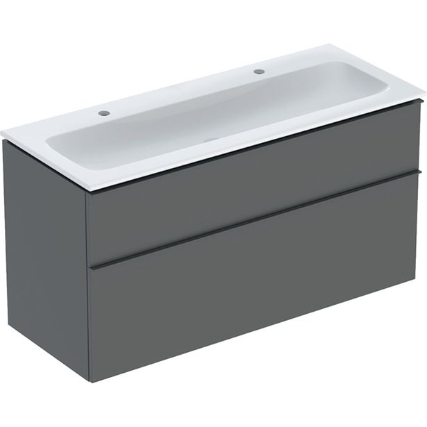 Allaskaappi kaksoisaltaalla Geberit iCon, 630x1200mm, allaskytkennällä, laava 