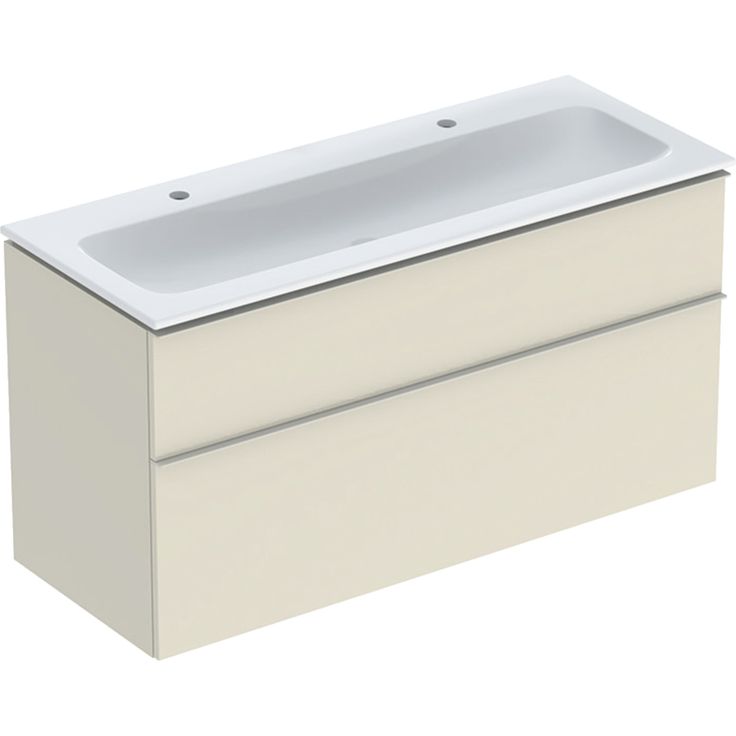 Allaskaappi kaksoisaltaalla Geberit iCon, 630x1200mm, allaskytkennällä, hiekanharmaa 
