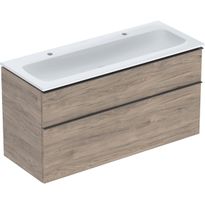 Allaskaappi kaksoisaltaalla Geberit iCon, 630x1200mm, allaskytkennällä, hikkoripuu 