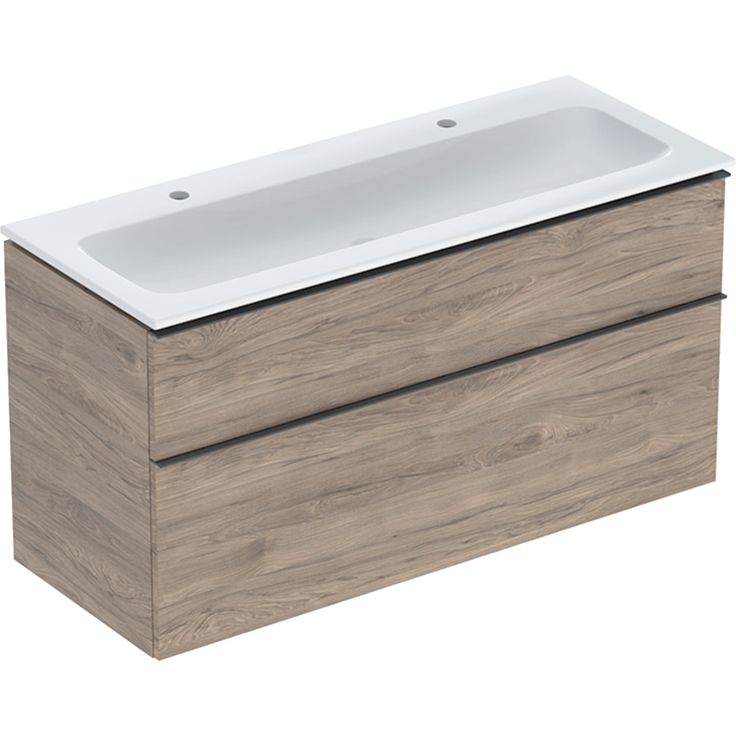 Allaskaappi kaksoisaltaalla Geberit iCon, 630x1200mm, allaskytkennällä, hikkoripuu 